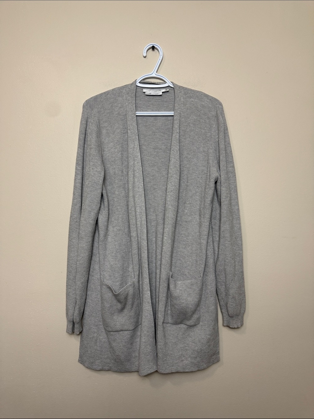 Simons Contemporaine Light Gray Open-Front oversized Cardigan size XS